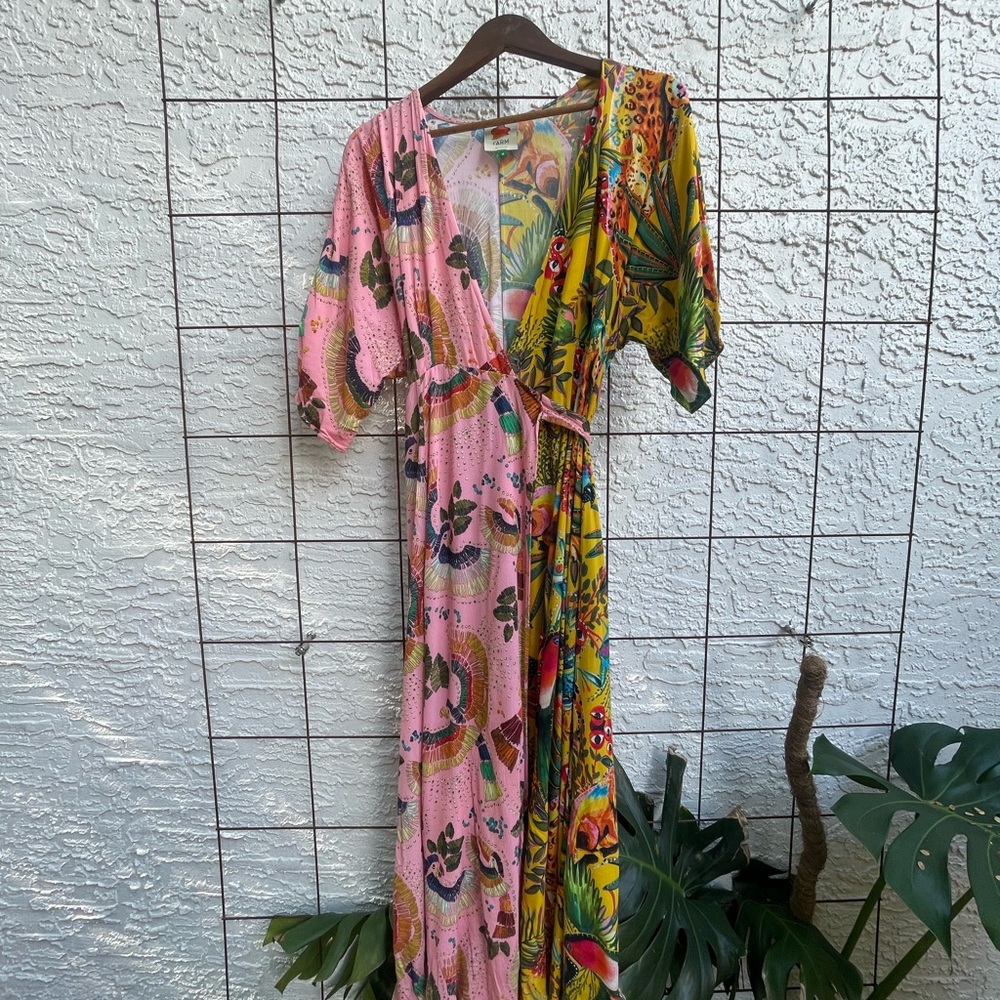 FARM Rio Colorful Maxi Wrap Dress